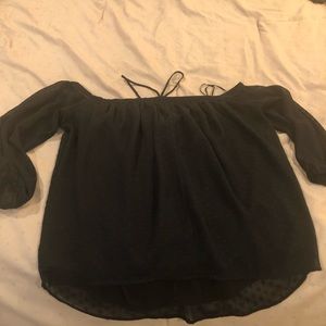 Olivaceous off the shoulder shirt